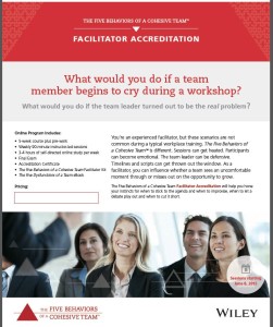 5 Behaviors Facilitator Accreditation Cover Brochure
